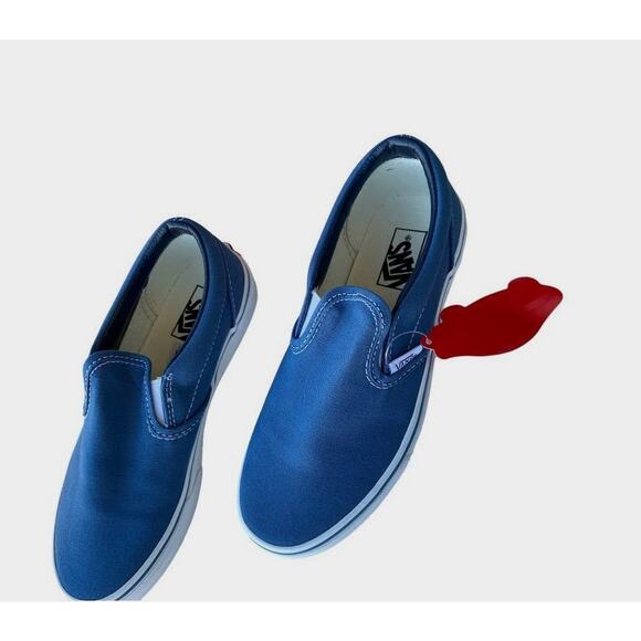 Vans Classic Slip On Blue/Wht Youth‎  3.    NWT - Picture 3 of 7
